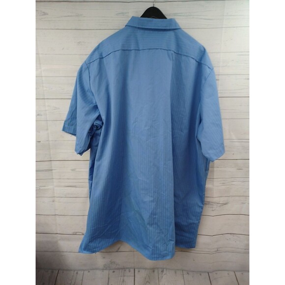 Vtg Dickies Button Up Mens Blue Shirt Sz 4XL Short Sleeve  Pockets - Picture 4 of 7